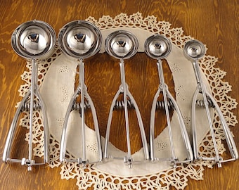 INOX 18/8 Stainless Steel Scoop Spring Action Meatball Melon Ice Cream Cookie Dough Batter