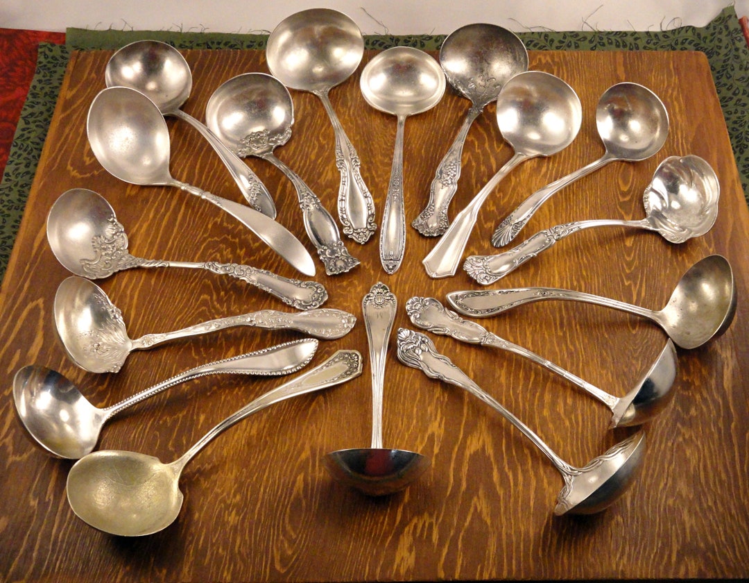 Gravy Ladles Antique & Vintage Dipper Spoons Silverware Silverplate