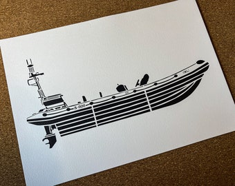 RNLI B Class Lifeboat Paper Cut - Fundraising for the RNLI