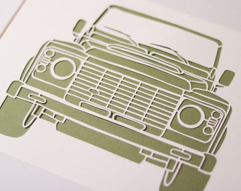 Land Rover Mounted Paper Cut