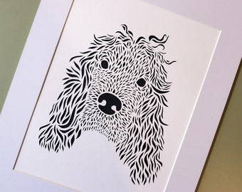 Cocker Spaniel Mounted Paper Cut