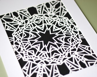 Geometric Mounted Paper Cut