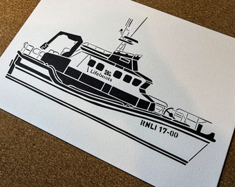 RNLI Severn Class Lifeboat Paper Cut - Fundraising for the RNLI