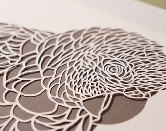 Parrot Mounted Paper Cut