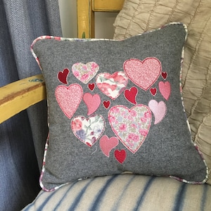 Scrappy hearts digital machine applique embroidery design 6x6 8x8 | Flowerdog Designs