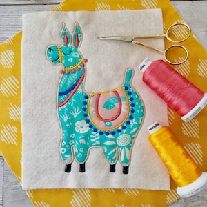 Llama digital machine applique design 4x4 3x5 4x6 5x7 | Flowerdog Designs