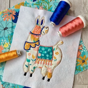 Llama digital machine applique design 4x4 3x5 4x6 5x7 | Flowerdog Designs