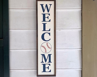 Señal de bienvenida de béisbol-señal de porche de bienvenida de béisbol-béisbol-decoración de pared de béisbol-colgantes de pared de béisbol-señales de béisbol-ASentimentalSeason