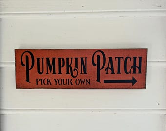 Rustic Pumpkin Patch Sign: Solid Wood Fall Decor