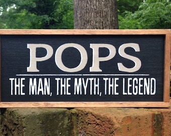 Dad Sign. Gift for Pops. Fathers Day Gift. Solid Wood Sign. Gift for Grandpa.