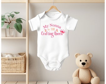 Baby Girl Bodysuit, Baby Girl Apparel that shows Love for Nonna, Gender Reveal Gift for Nonna, Baby Shower Gift