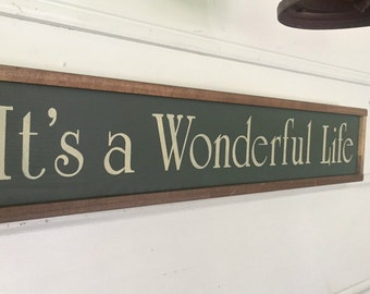 Wonderful Life Sign. Home Decor. Housewarming Gift. Wonderful Life Sign, Porch Decor, Christmas Gift Idea. A Wonderful Life. Wood Sign.