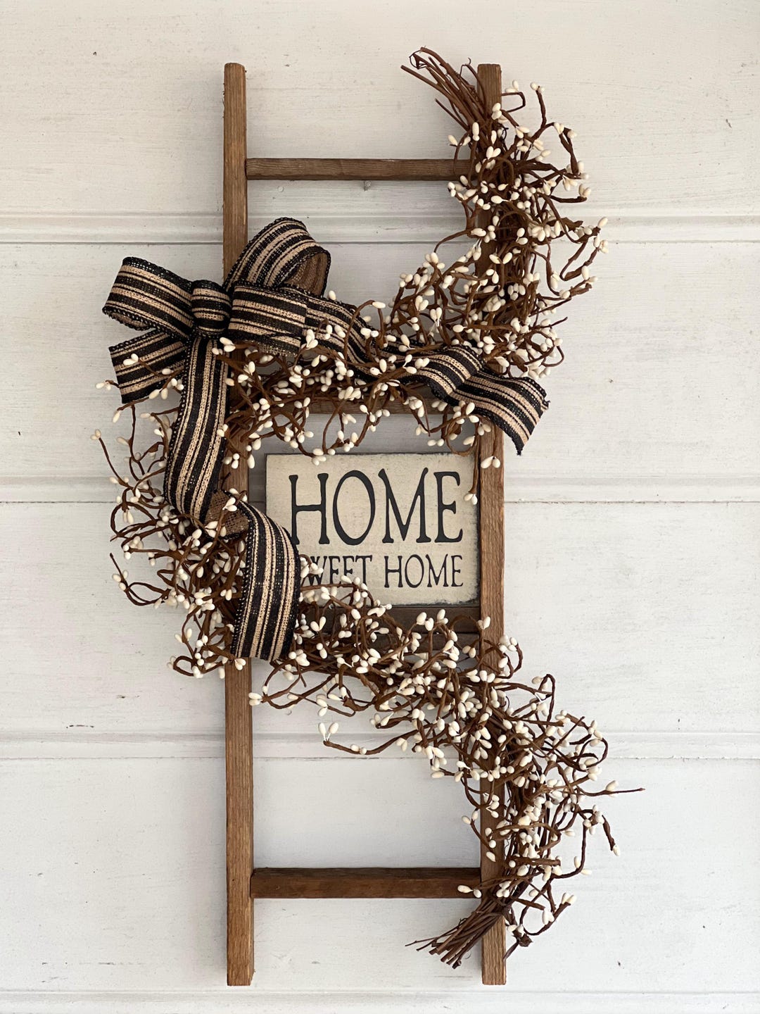 Farmhouse Decorative Ladder, Home Sweet Home Decor, Rustic Decor ...