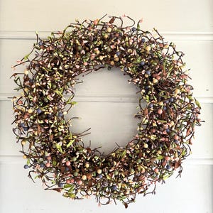 Spring Porch Decor, Spring Berry Wreath, Farmhouse Decor, Country Home, Colorful Wreath for Your Home, Wall or Door Decor