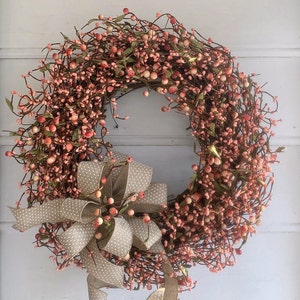 Spring Wreath. Berry Wreath. Summer Wreath. Door Wreath. Housewarming Gift. New Home Gift. Apartment Decor. Porch Wreath.