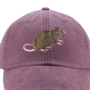 Rat Embroidered Hat, Baseball Cap, Baseball Hat, Pet Hat Rat Embroidered Hat, Baseball Cap, Baseball Hat, Pet Hat
