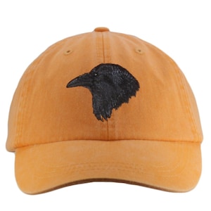 Raven embroidered bird hat, baseball cap, dad hat, mom cap, wildlife, nature hat, animal, hunting, Crow, black bird, bird watcher gift