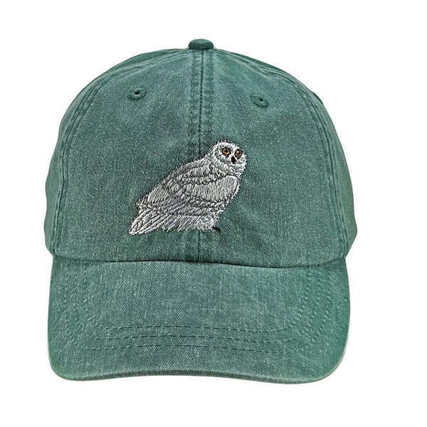 Owl hat, baseball cap, bird of prey, dad hat, mom cap, wild life hat, bird hat, owl gift, dad cap, snowy, white owl, hoot owl, embroidery