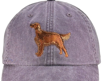 Irish Setter Embroidered Pigment Dyed Cotton Cap, Low Profile Dad Hat
