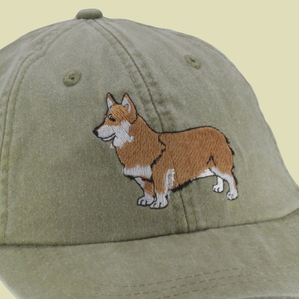 Corgi embroidered hat, baseball cap, dog lover gift, pet mom cap, dad hat, mom, dog agility, dog lover hat, embroidery, pembroke, welsh