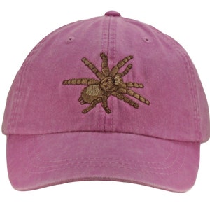 Tarantula embroidered hat, baseball insect cap, wildlife spider bug, adjustable leather buckle strap