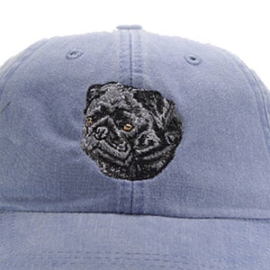 Pug embroidered hat, baseball cap, dog lover gift, black pug, pet mom cap, dog dad hat, mom, dog agility, show, dog lover hat, embroidery