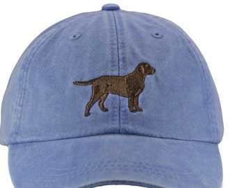 Chocolate Labrador retriever embroidered hat, baseball cap, dad hat, dog mom, pet lover gift, hunting hat, lab silhouette, chocolate lab