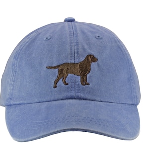 Chocolate Labrador retriever embroidered hat, baseball cap, dad hat, dog mom, pet lover gift, hunting hat, lab silhouette, chocolate lab image 1