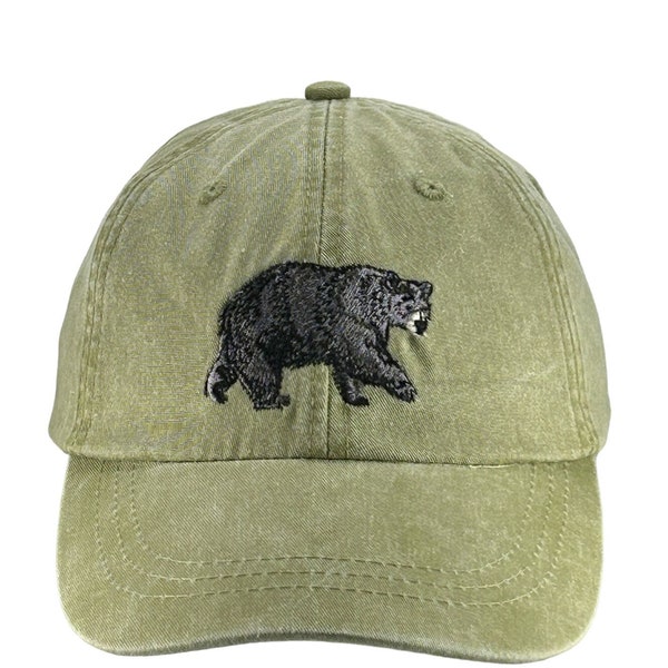 Black Bear embroidered hat, baseball cap, bear cap, bear hat, dad hat, mom cap, wildlife, nature hat, animal, hunting, father's day