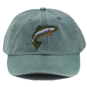 Trout embroidered hat, baseball cap, dad hat, mom cap, wildlife cap, animal, fish, rainbow trout, fishing, fisherman hat, father's day, gift