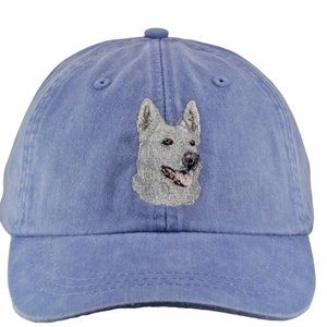 White German Shepherd embroidered hat, baseball cap, dog lover gift, pet mom,  dad hat, mom, dog agility, dog lover hat, white shepherd