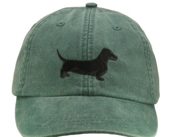 Dachshund embroidered hat, baseball cap, black doxie, pet mom cap, dad hat, mom, dog lover hat, weiner dog,  pet lover gift, beach, camping