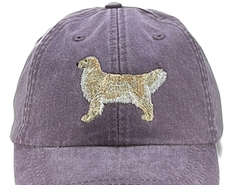 Golden retriever embroidered dad hat, baseball mom cap, dog lover gift, english cream coat, adjustable fits men and women