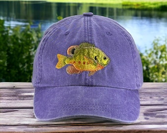Blue Gill Embroidered Hat, Baseball Cap, Bluegill Fish, Fishing