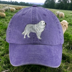 Great Pyrenees dog hat, embroidered low profile dat hat, baseball cap, gift for pet dog lover,  great pyr, fits men women mom, adjustable