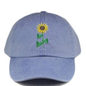 Sunflower hat, baseball cap, flower, sun cap, fall hat, floral hat, garden cap, autumn hat, garden cap, gardening hat, embroidered