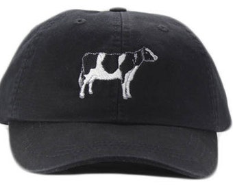 Holstein cow embroidered hat, baseball cap, dad hat, mom cap,  baseball hat, cow hat, cow cap, farm animal, cattle, milk cow
