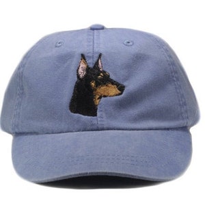 Doberman Pinscher embroidered hat, baseball cap, dog lover gift, pet mom cap, dad hat, mom, gift for pet lover, agility dog, dobie hat