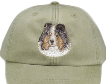 Sheltie embroidered hat, baseball cap, dog lover gift, pet mom cap, dad hat, mom,pet lover gift, dog agility,dog lover hat,shetland sheepdog