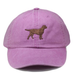 Chocolate Labrador retriever embroidered hat, baseball cap, dad hat, dog mom, pet lover gift, hunting hat, lab silhouette, chocolate lab afbeelding 4
