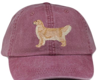 Golden retriever embroidered hat, baseball cap, dog lover gift, pet mom, dad hat, dog agility, blond coat,