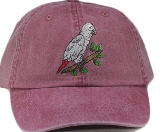 African Gray hat, baseball cap, dad hat, mom cap, wild life hat, bird cap, dad cap, animal, african grey embroidered cap, bird lover gift