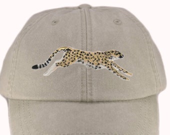 Cheetah Embroidered Hat Baseball Cap 