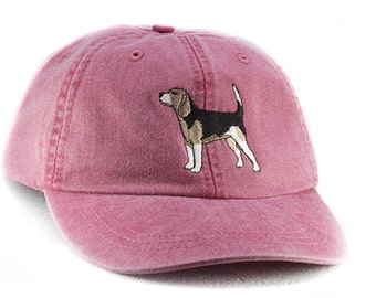 Beagle embroidered cap, baseball hat, dog lover gift, pet mom cap, dad hat, adjustable leather strap