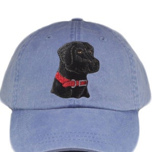Black Labrador retriever embroidered hat, baseball cap, dog lover gift, dad hat, dog mom, pet lover gift, dog hat, black lab collar