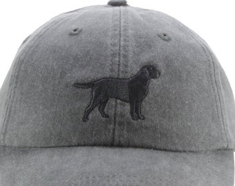 Black Labrador retriever embroidered hat, baseball cap, dog lover gift, dad hat, dog mom, pet lover gift, dog hat, lab silhouette, black lab