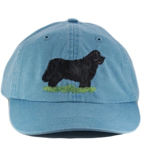 Newfoundland embroidered hat, baseball cap, dog lover gift, dad hat, dog mom, newfie, fits men and women. adjustable leather strap
