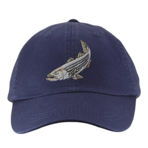 Striped Bass embroidered hat, baseball cap, dad hat, mom cap, wildlife cap, animal, fish, fishing, fisherman hat, father's day,striper
