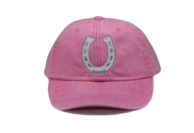 Horseshoe Embroidered Hat Baseball Cap Riding Equestrian Etsy
