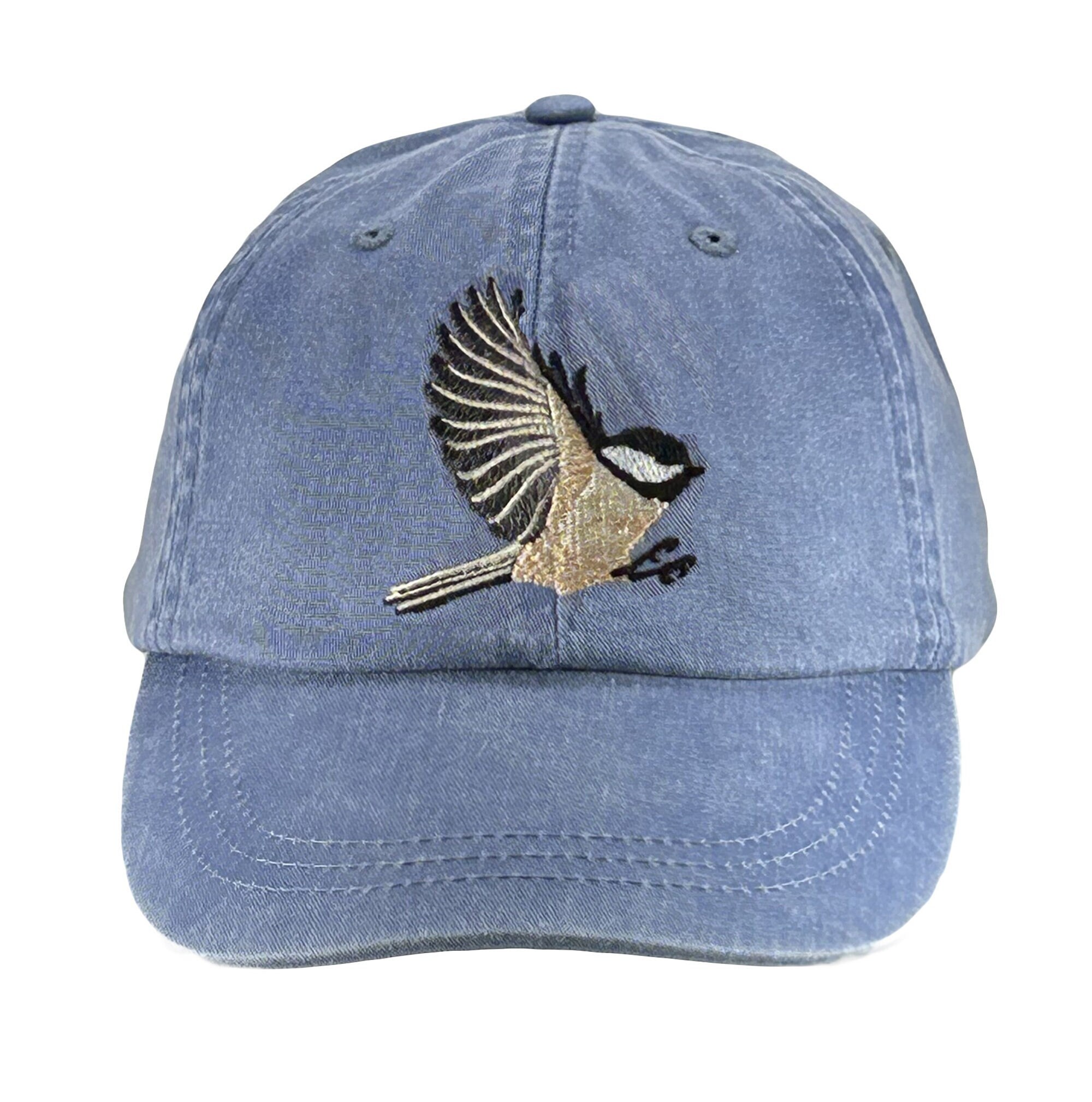 Black Capped Chickadee Embroidered Baseball Cap, Low Profile
